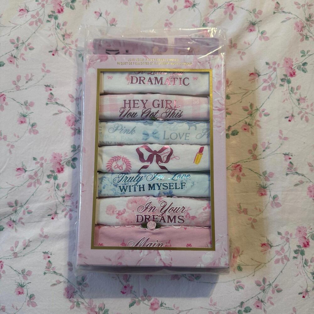 Pink x LoveShackFancy Cheeky Panties Love Notes Limited Edition